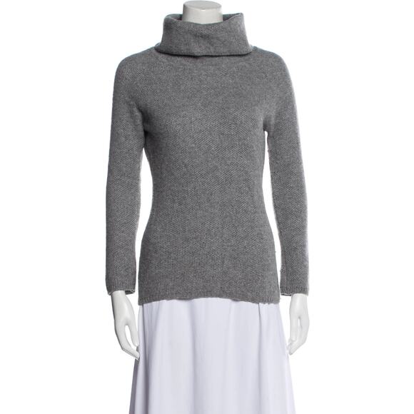 Benedetta Bruzziches Knit Turtleneck Sweater Wool Cashmere Blend Gray Size Small - Picture 1 of 9
